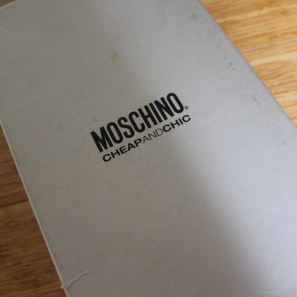 True Vintage 1990s Moschino Black Canvas Mule Heels Floral Detail Size 40.5 - Picture 5 of 7